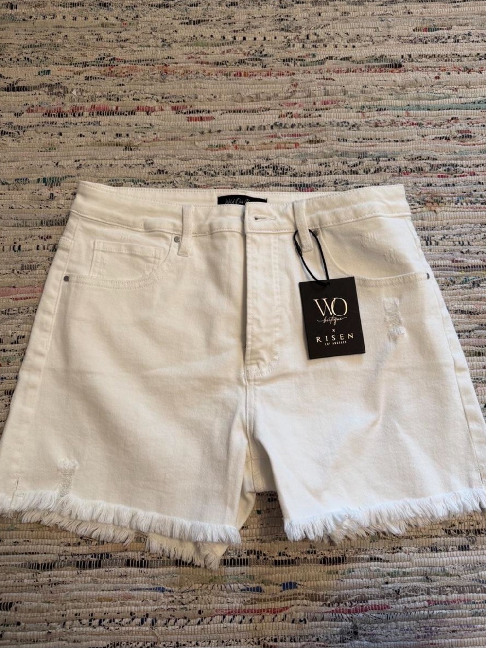 Wild Oak Boutique X Risen Jeans White Denim Shorts